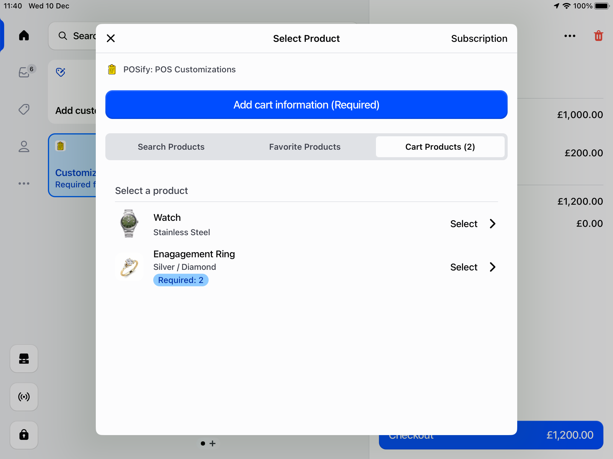App required fields