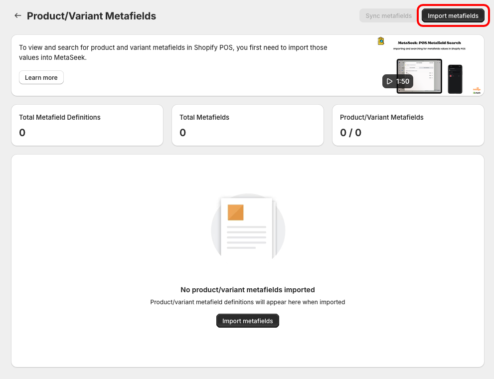 Import metafields