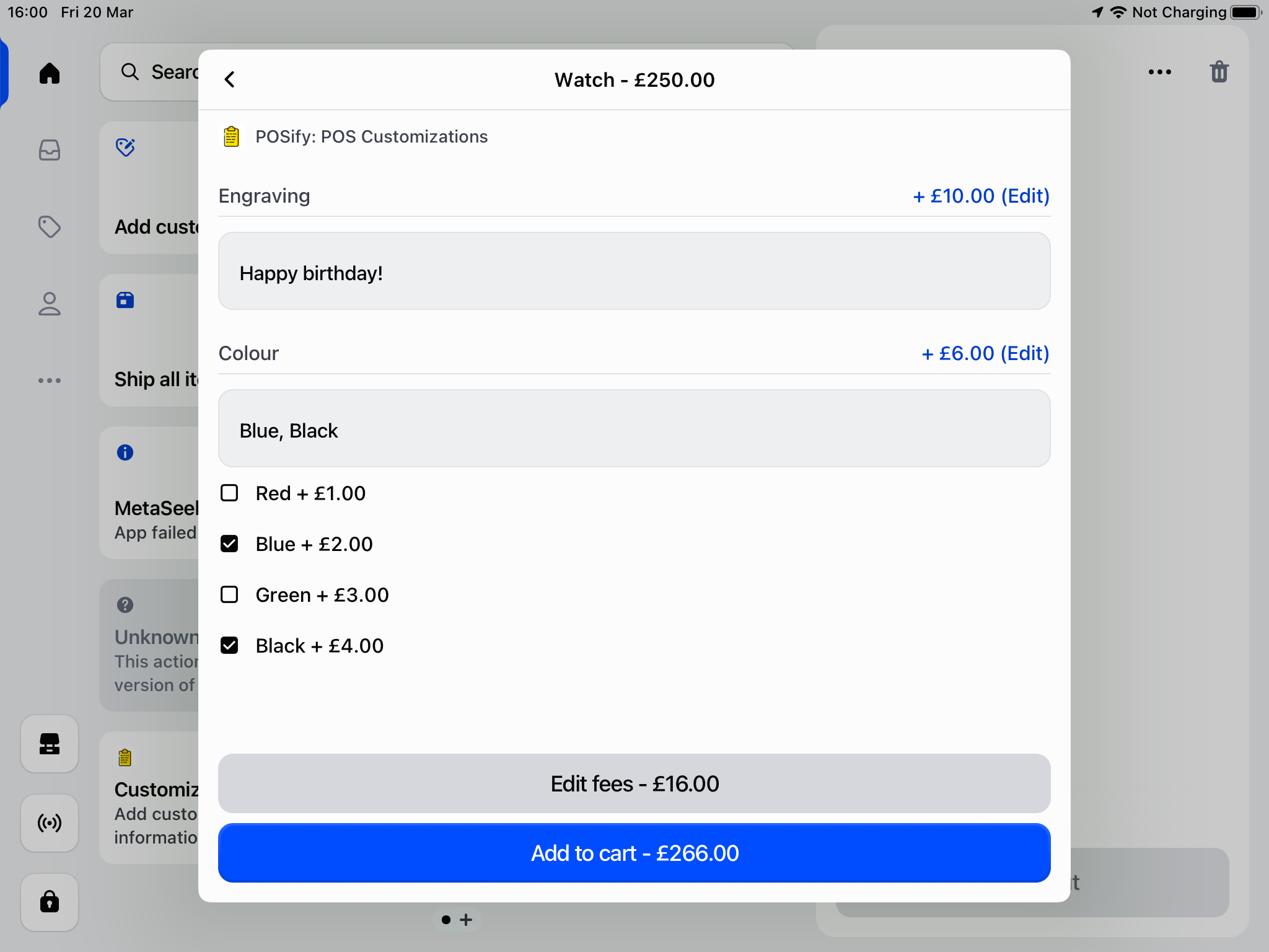 Product active fees