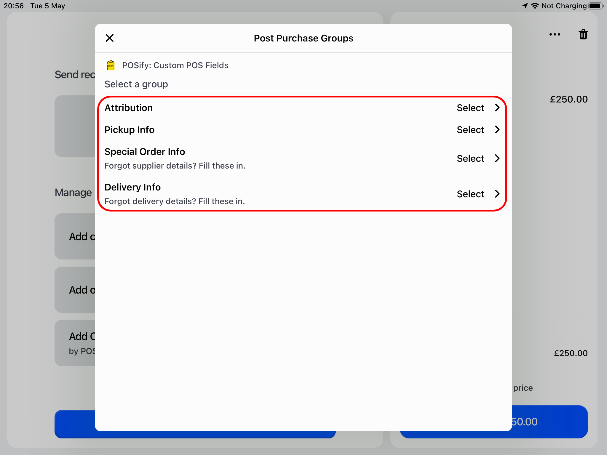 Post purchase groups